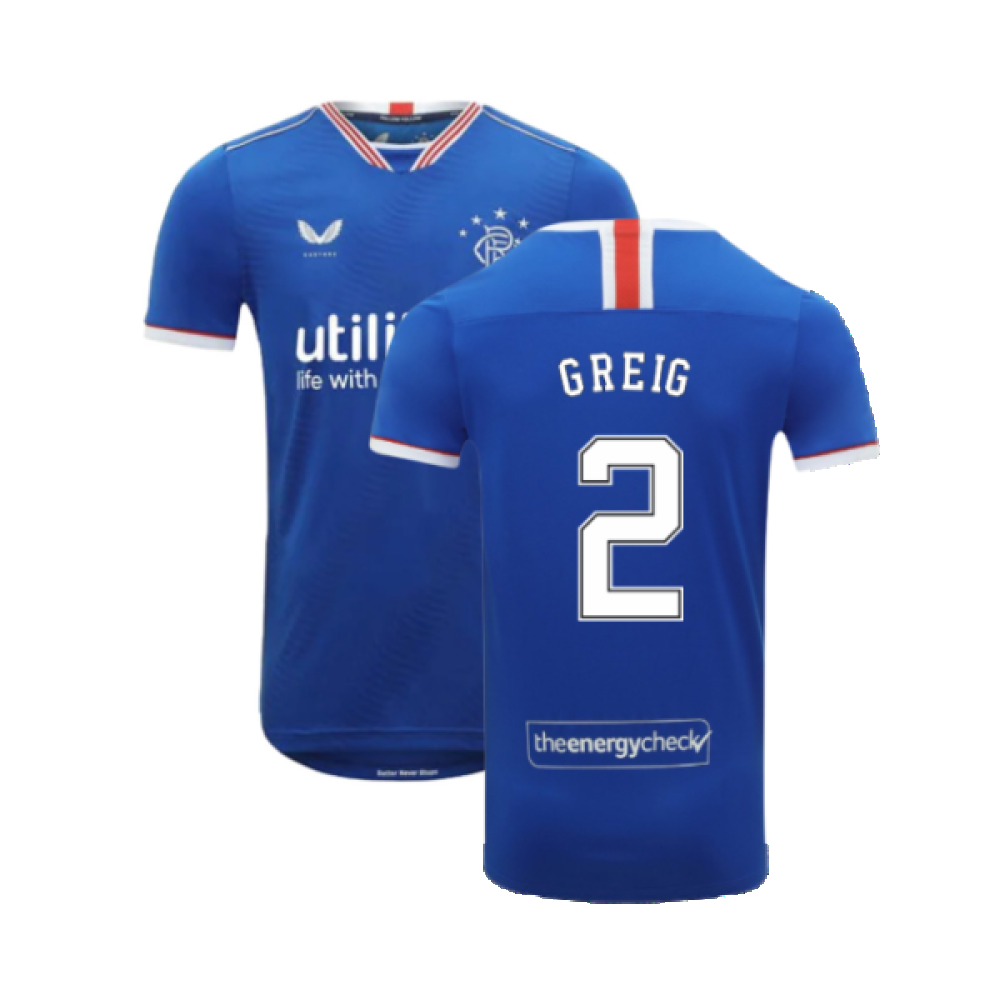 Rangers 2020-21 Home Shirt (XL) (GREIG 2) (Mint)_0