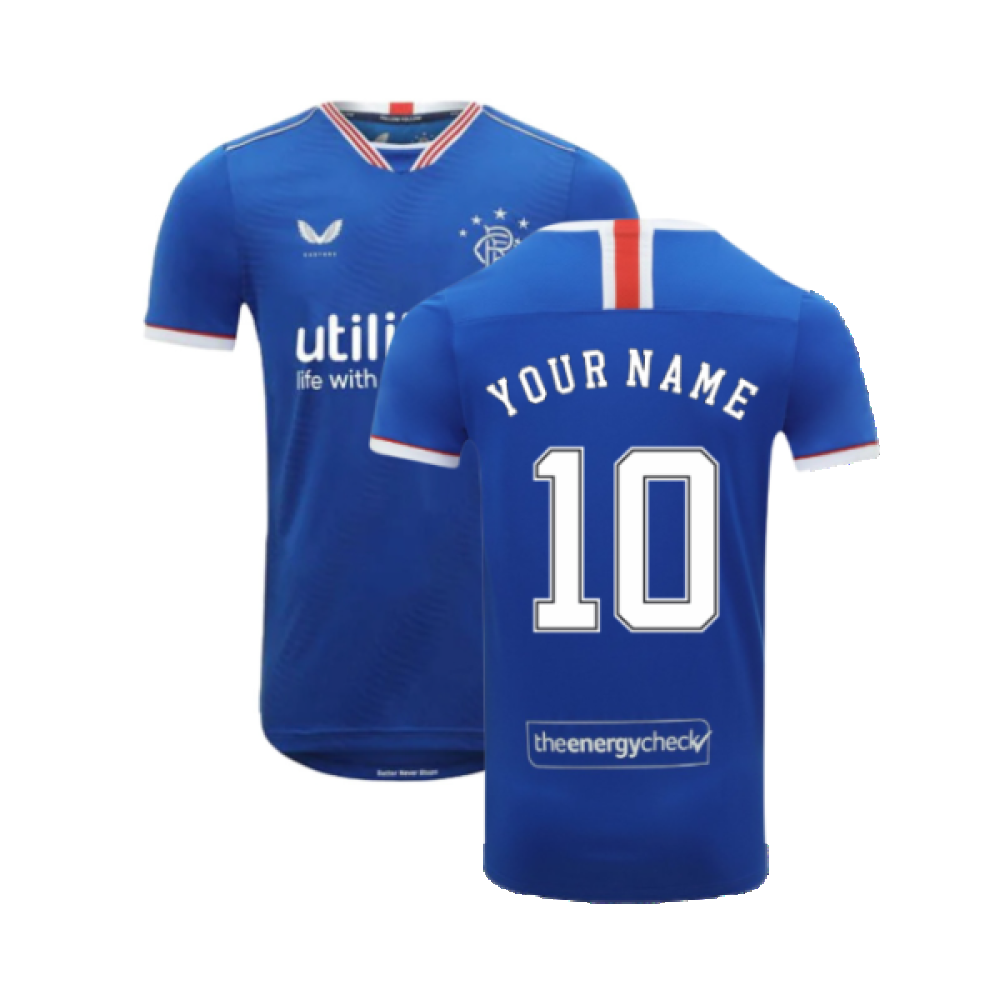 Rangers 2020-21 Home Shirt (XL) (Your Name 10) (Mint)_0
