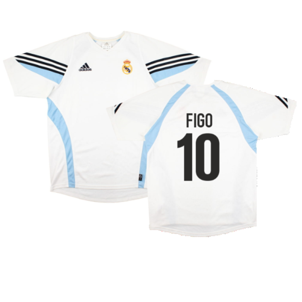 Real Madrid 2003-04 Adidas Training Shirt (L) (Figo 10) (Excellent)_0