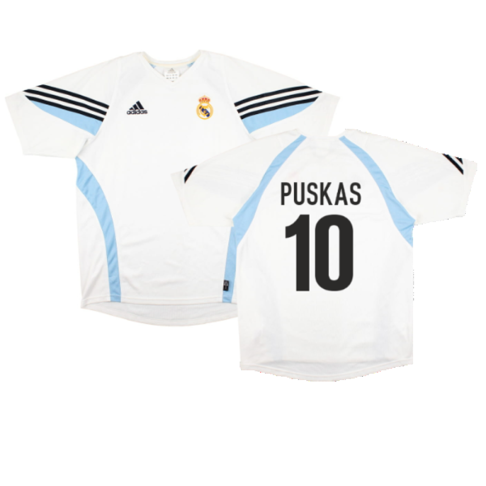 Real Madrid 2003-04 Adidas Training Shirt (L) (PUSKAS 10) (Excellent)_0