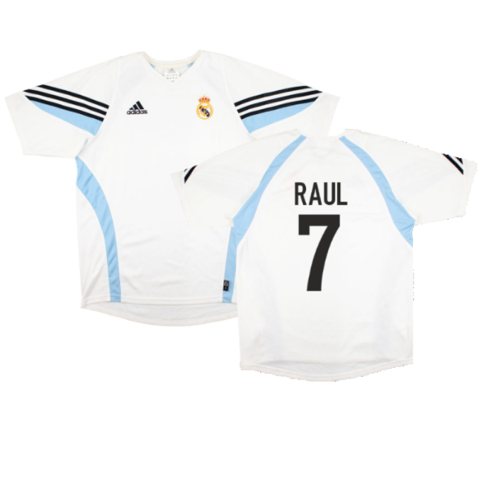 Real Madrid 2003-04 Adidas Training Shirt (L) (RAUL 7) (Excellent)_0