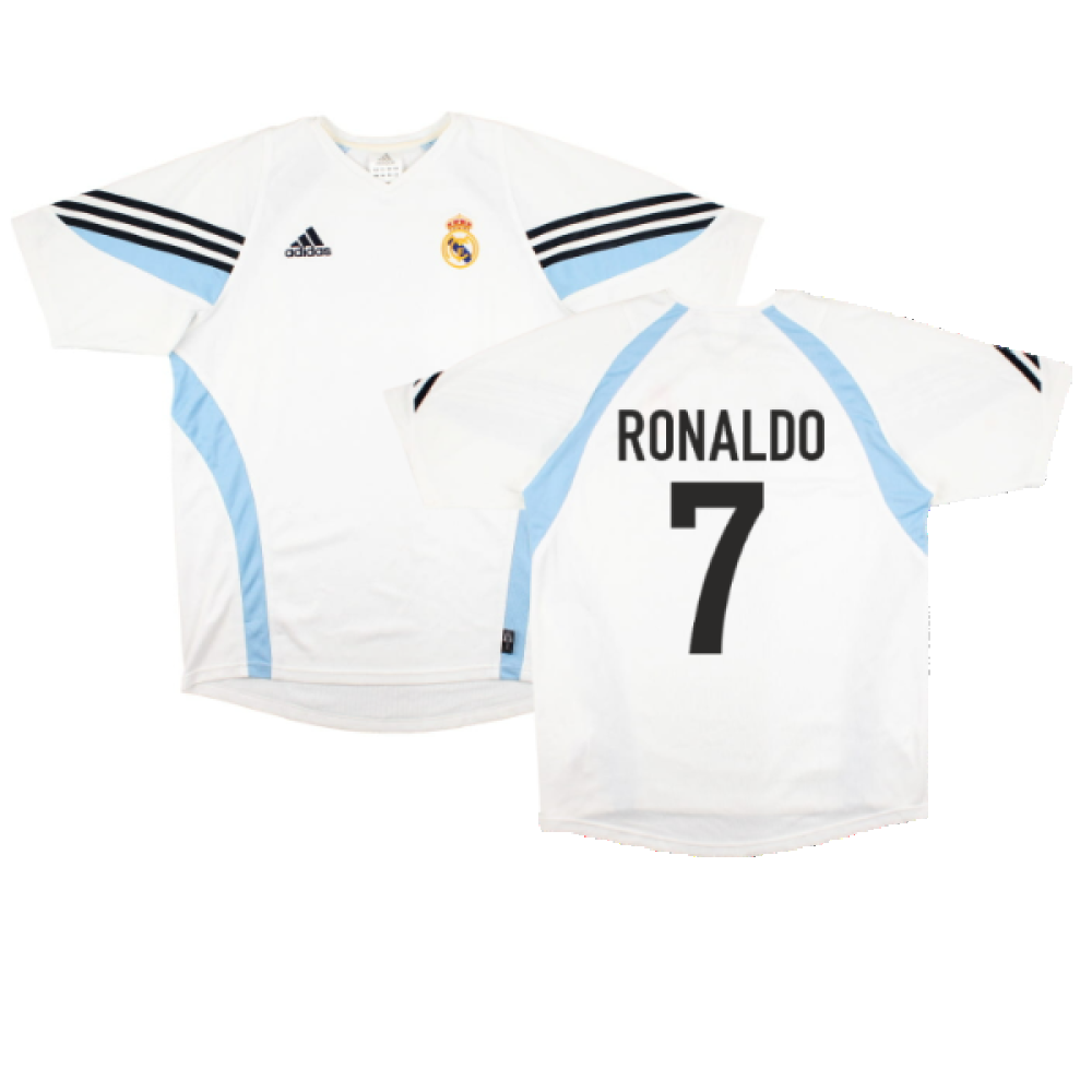 Real Madrid 2003-04 Adidas Training Shirt (L) (RONALDO 7) (Excellent)_0