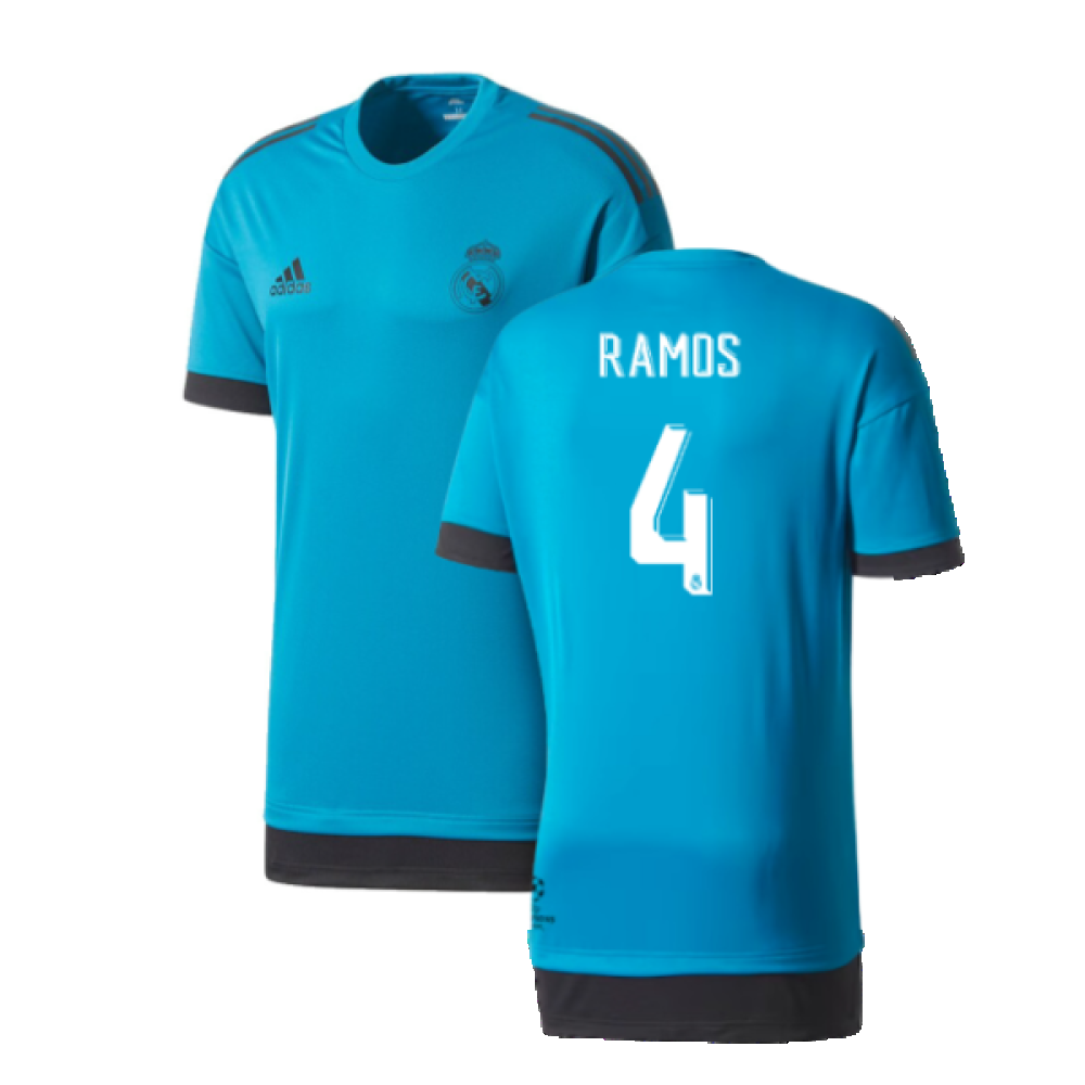 Real Madrid 2017-18 Adidas Champions League Training Shirt (2XL) (Ramos 4) (Excellent)_0