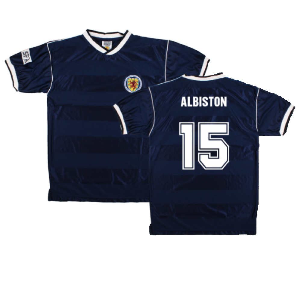 Scotland 1986-88 Score Draw Retro Home Shirt (M) (Albiston 15) (Excellent)_0