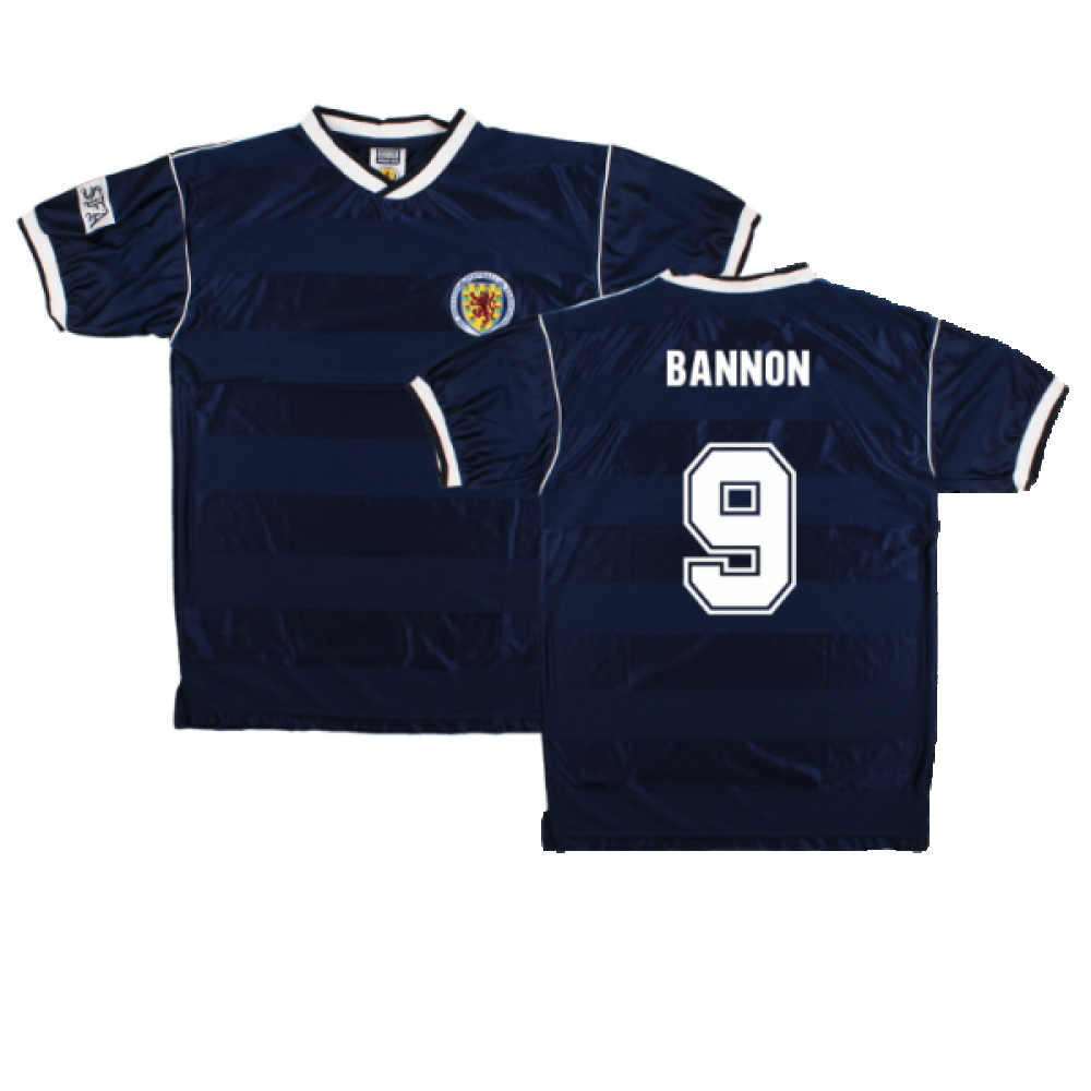 Scotland 1986-88 Score Draw Retro Home Shirt (M) (Bannon 9) (Excellent)_0