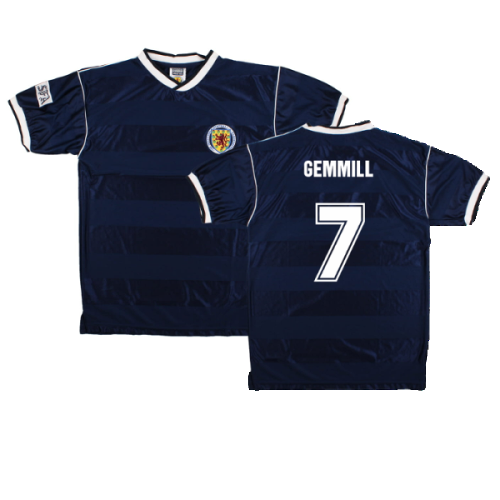 Scotland 1986-88 Score Draw Retro Home Shirt (M) (GEMMILL 7) (Excellent)_0