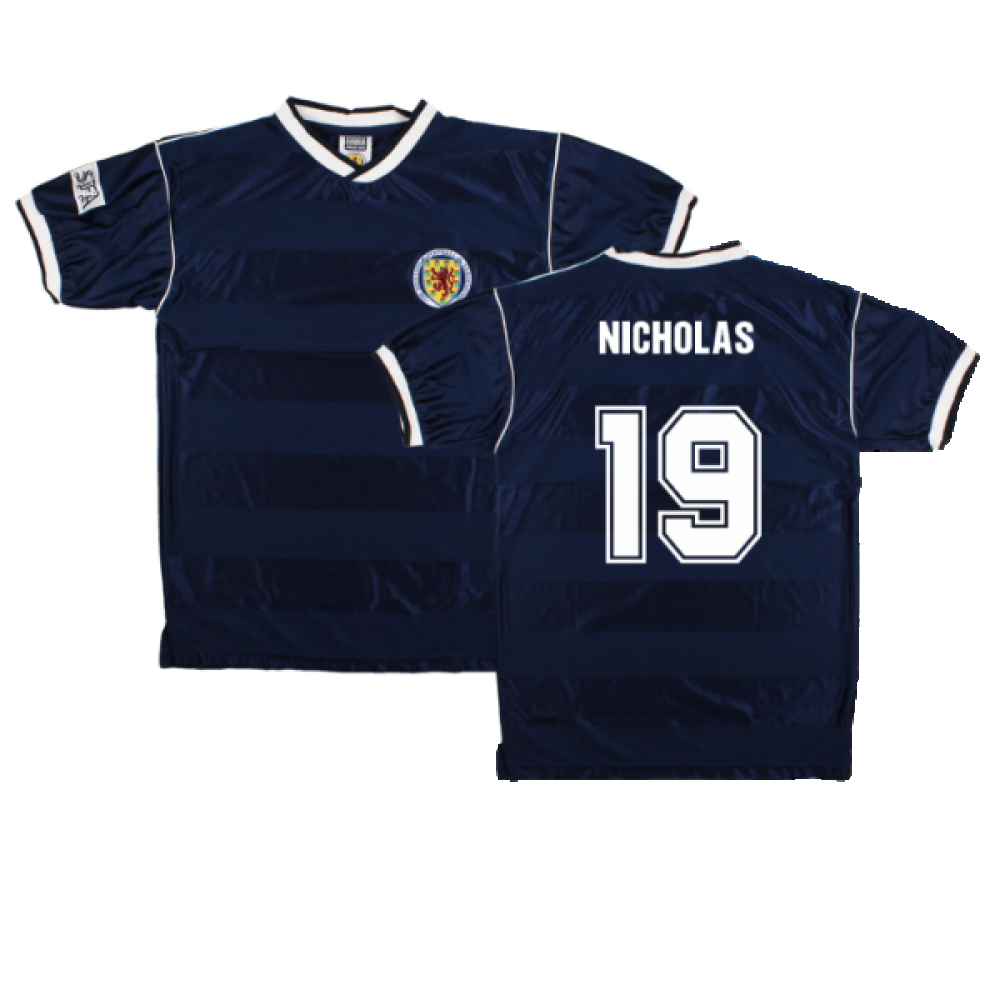 Scotland 1986-88 Score Draw Retro Home Shirt (M) (Nicholas 19) (Excellent)_0